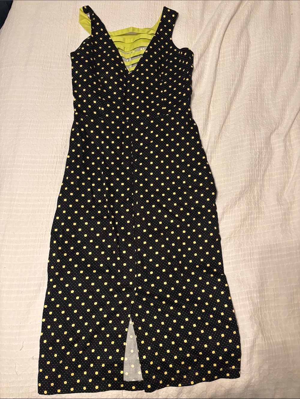 Women’s Black & Yellow Polka Dot Dress